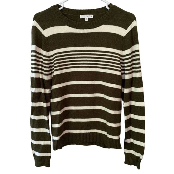 Honey Belle Green White Stripe Sweater Size Small - Picture 1 of 3